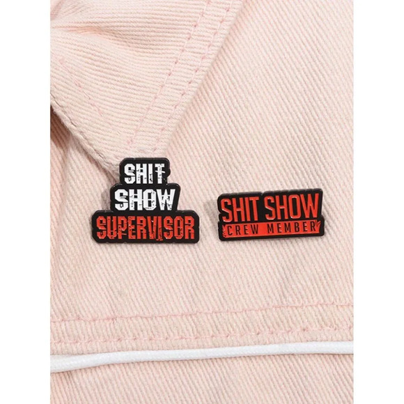 2pcs Creative Funny Enamel Pin Brooch - Cartoon Character Backpack Clothing - Picture 1 of 5